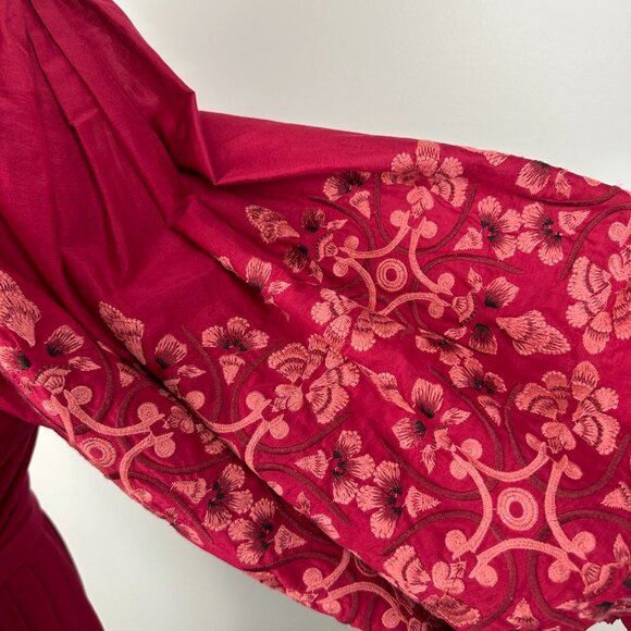 Kobi Halperin Cheryl Ruffle Trim Floral Embroidered Statement Belt Dress NWT - Picture 10 of 12